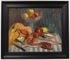 Cecile Hertz-Eyrolles (1875-1974) - Mid 20th Century Oil, Fruit and Fish