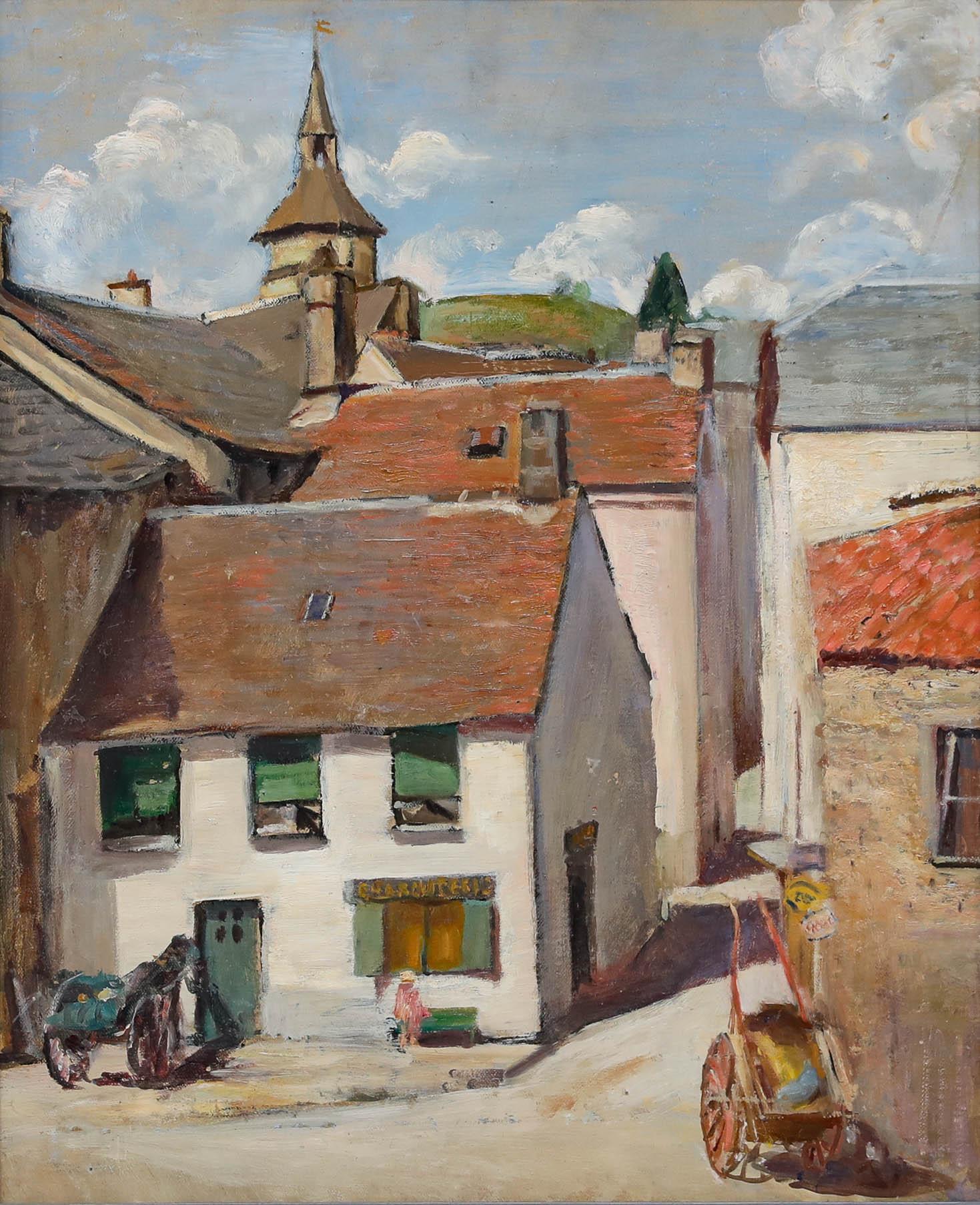 Cecile Hertz-Eyrolles (1875-1974) - Mitte 20. Jahrhundert Öl, La Charcuterie – Painting von Unknown