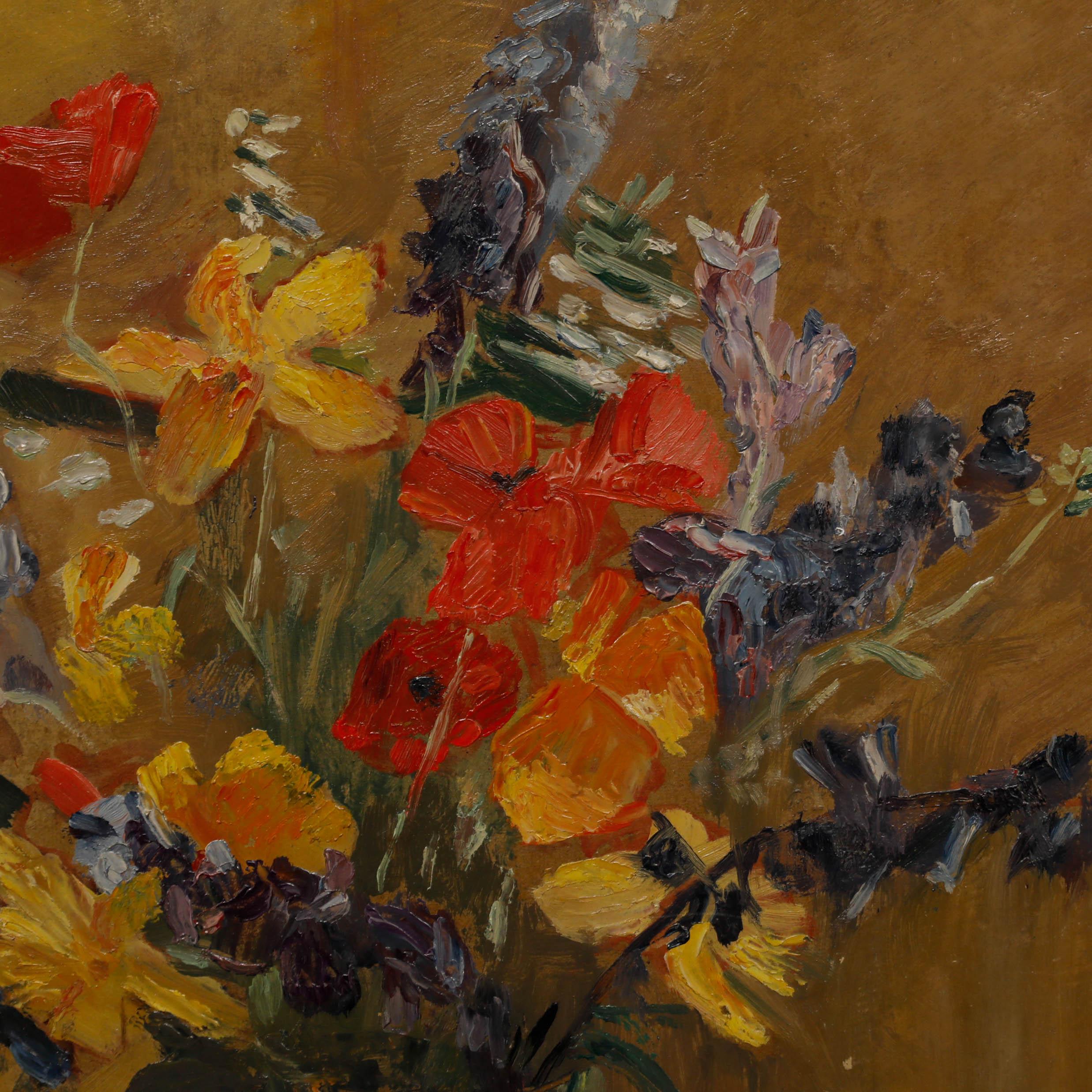 Cecile Hertz-Eyrolles (1875-1974) - Óleo de mediados del siglo XX, Flores de finales de verano en venta 1