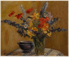 Cecile Hertz-Eyrolles (1875-1974) - Mid 20th Century Oil, Late Summer Flowers