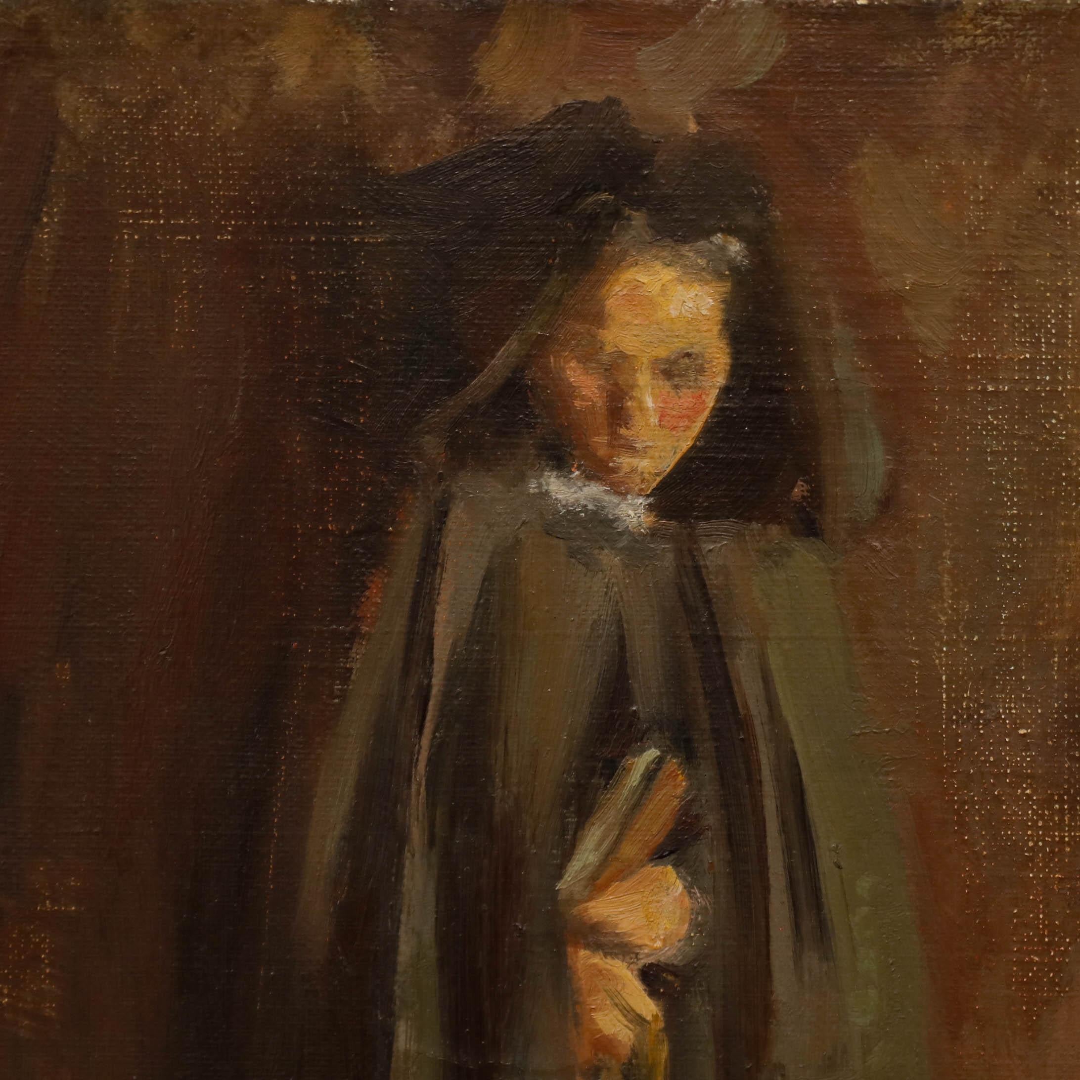 Cecile Hertz-Eyrolles (1875-1974) - Mid 20th Century Oil, Portrait of a Nun 1