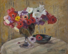 Cecile Hertz-Eyrolles (1875-1974) - Mid 20th Century Oil, Spring Flowers