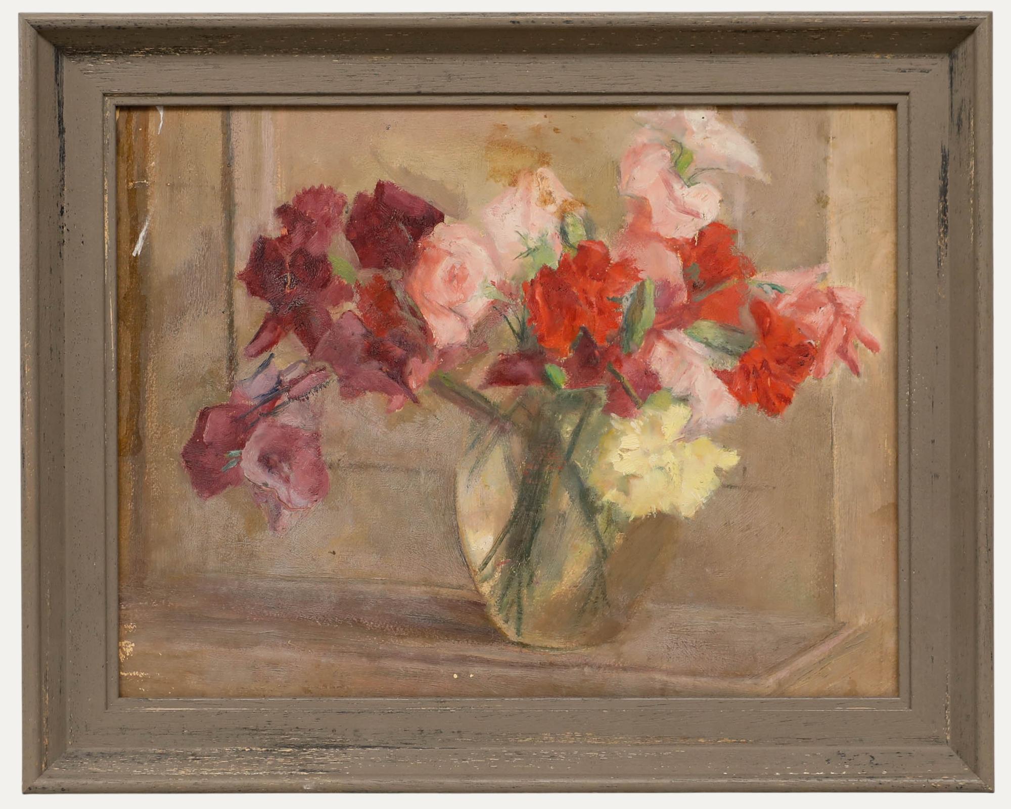 Cecil Hertz-Eyrolles (1875-1974) - Huile du milieu du 20e siècle, Fleurs de printemps dans un vase