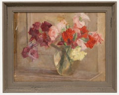 Cecile Hertz-Eyrolles (1875-1974) - Mid 20th Century Oil, Spring Flowers in Vase