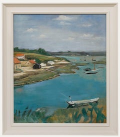 Cecile Hertz-Eyrolles (1875-1974) - Mid 20th Century Oil, Summer by the Bay