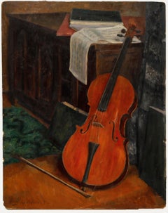 Cecile Hertz-Eyrolles (1875-1974) - Mid 20th Century Oil, The Cello