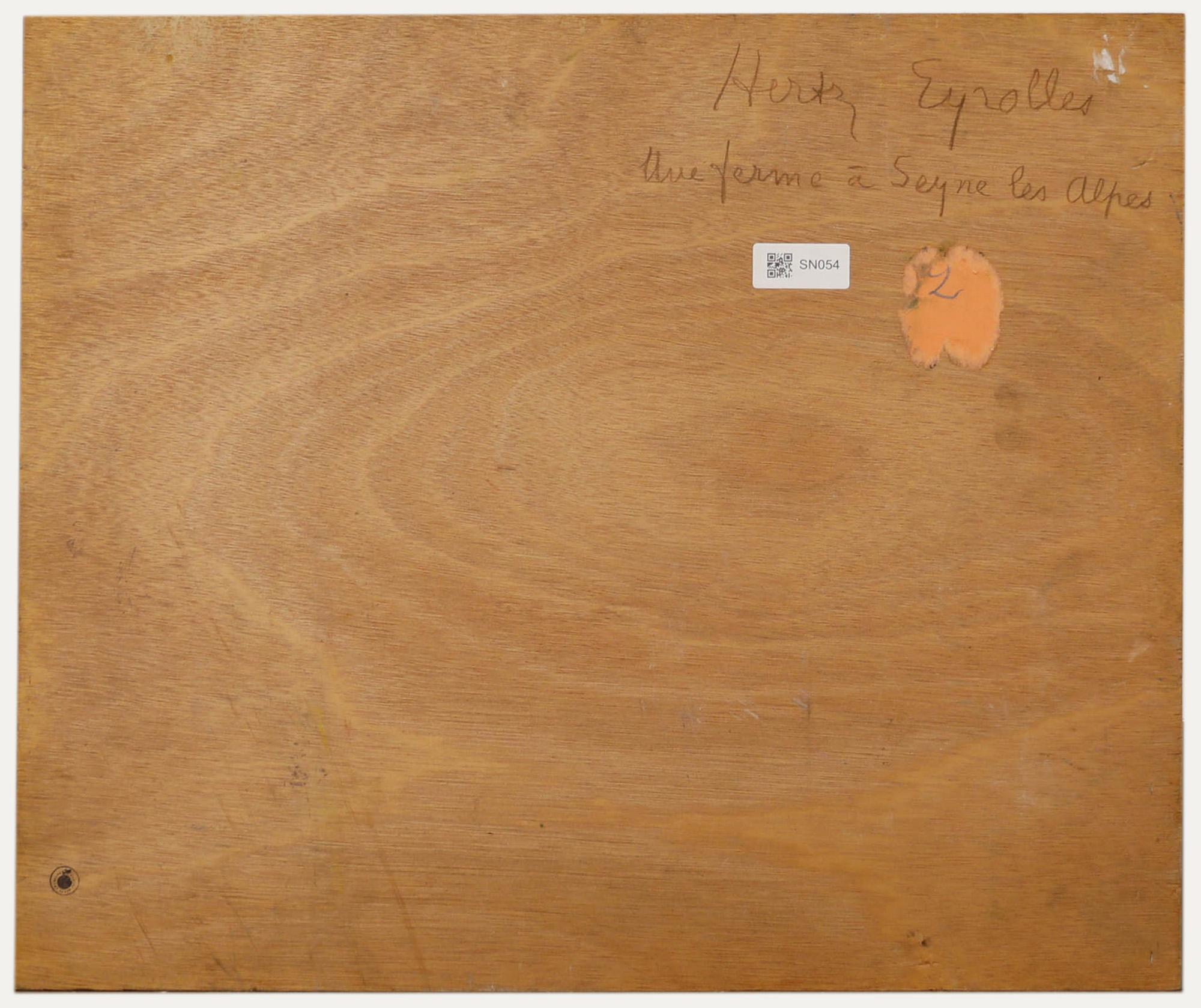 Cecile Hertz-Eyrolles (1875-1974) – Ölgemälde aus der Mitte des 20. Jahrhunderts, Ansicht aus dem Studio (Grau), Landscape Painting, von Unknown