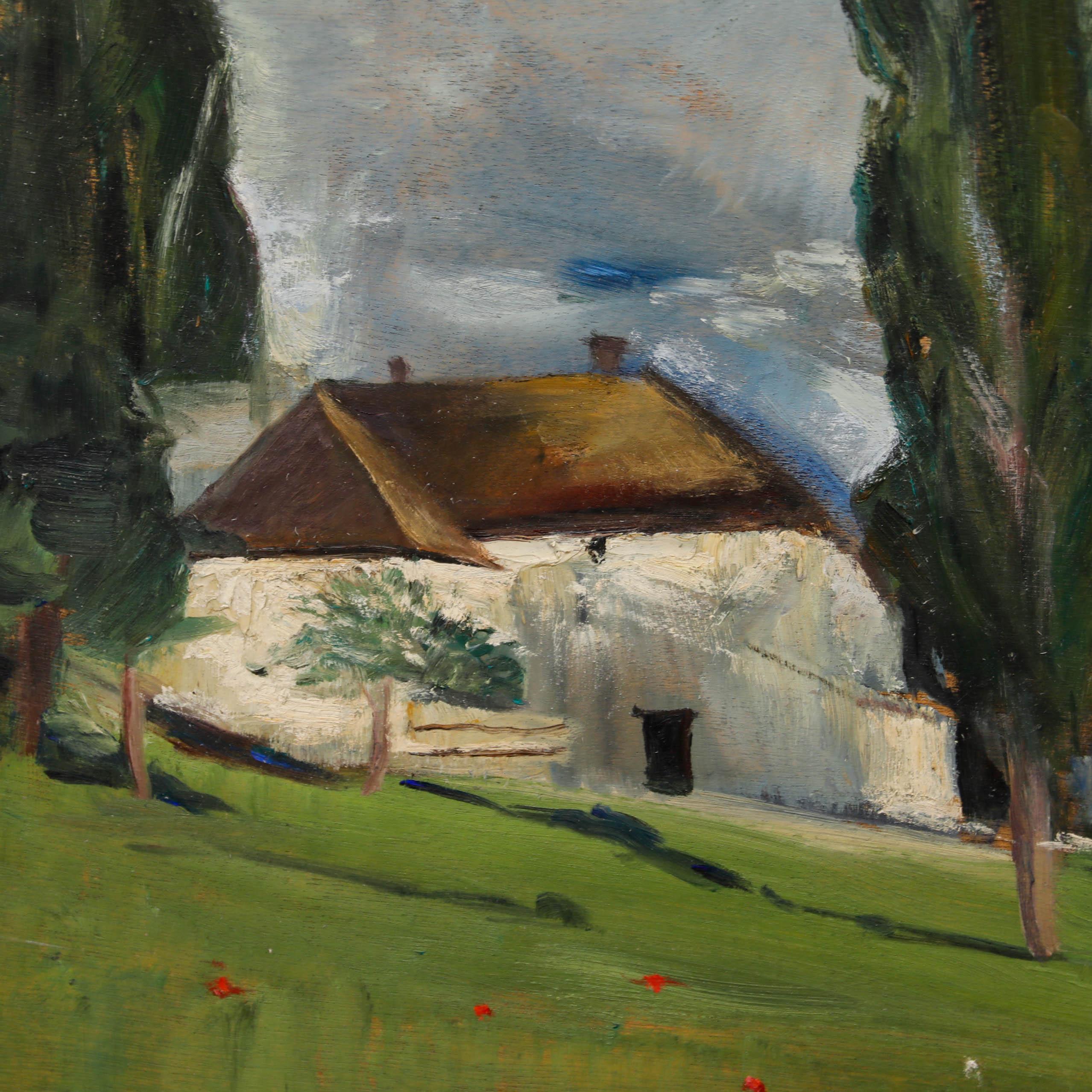 Cecile Hertz-Eyrolles (1875-1974) – Ölgemälde aus der Mitte des 20. Jahrhunderts, Ansicht aus dem Studio im Angebot 1