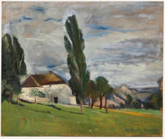 Cecile Hertz-Eyrolles (1875-1974) – Ölgemälde aus der Mitte des 20. Jahrhunderts, Ansicht aus dem Studio
