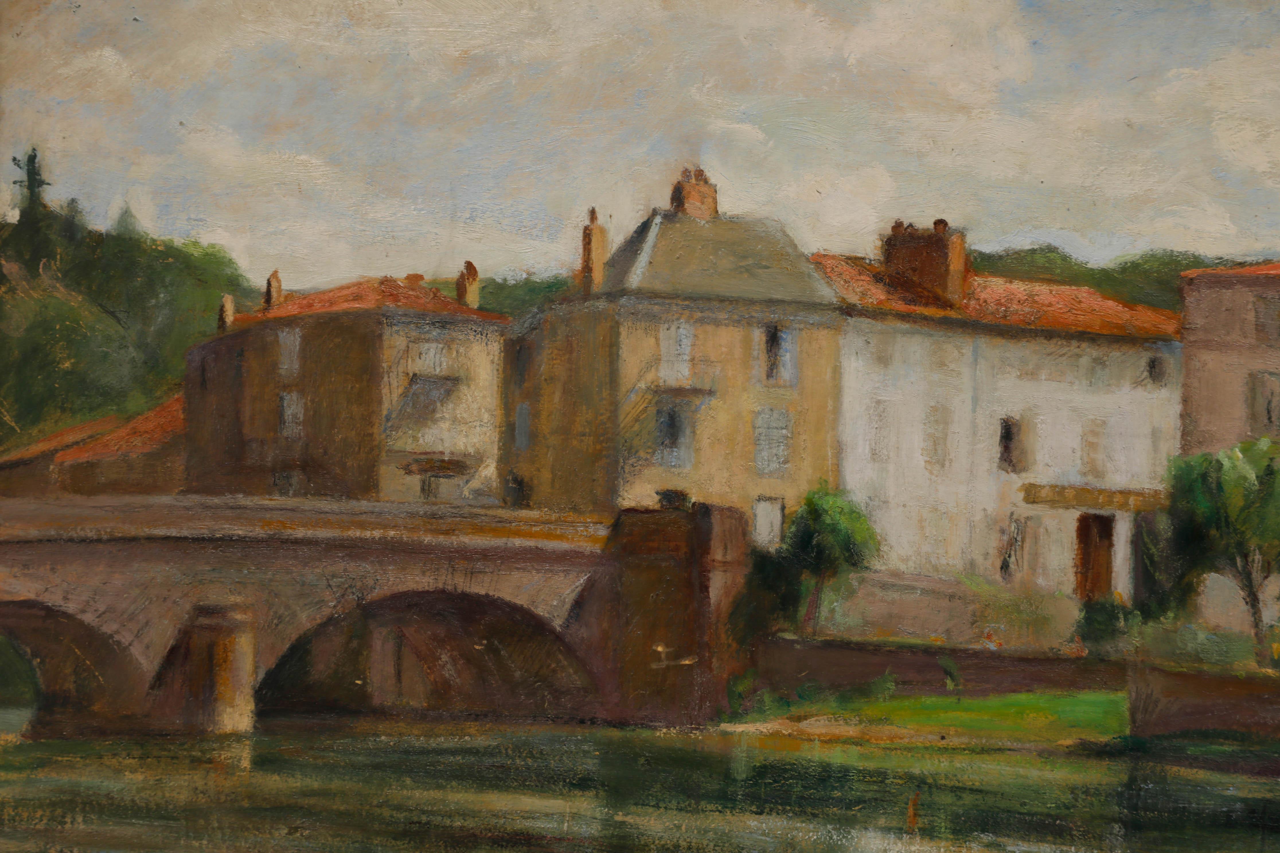 Cecile Hertz-Eyrolles (1875-1974) - Ölgemälde, Waschung am Flusss, Mitte des 20. Jahrhunderts im Angebot 1
