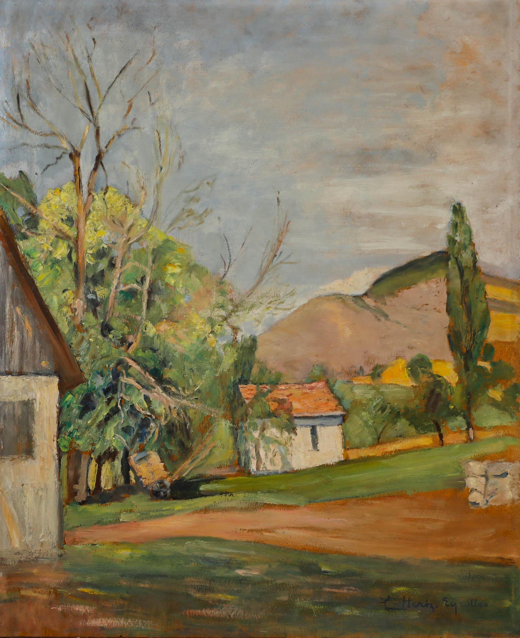 Cecile Hertz-Eyrolles (1875-1974) - Ölgemälde, Wintergarten, Mitte des 20. Jahrhunderts – Painting von Unknown