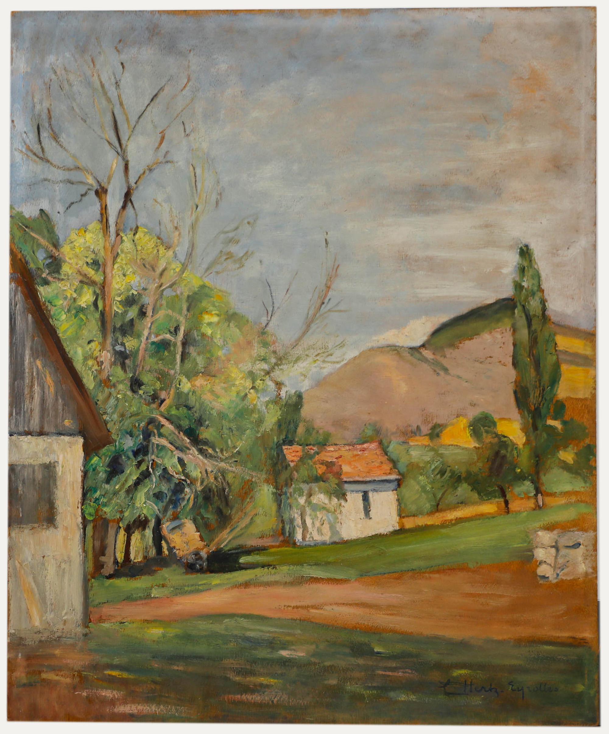 Cecile Hertz-Eyrolles (1875-1974) - Ölgemälde, Wintergarten, Mitte des 20. Jahrhunderts