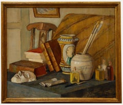 Cecile Hertz-Eyrolles (1875-1974) - Oil, Paint Brushes in The Ginger Pot