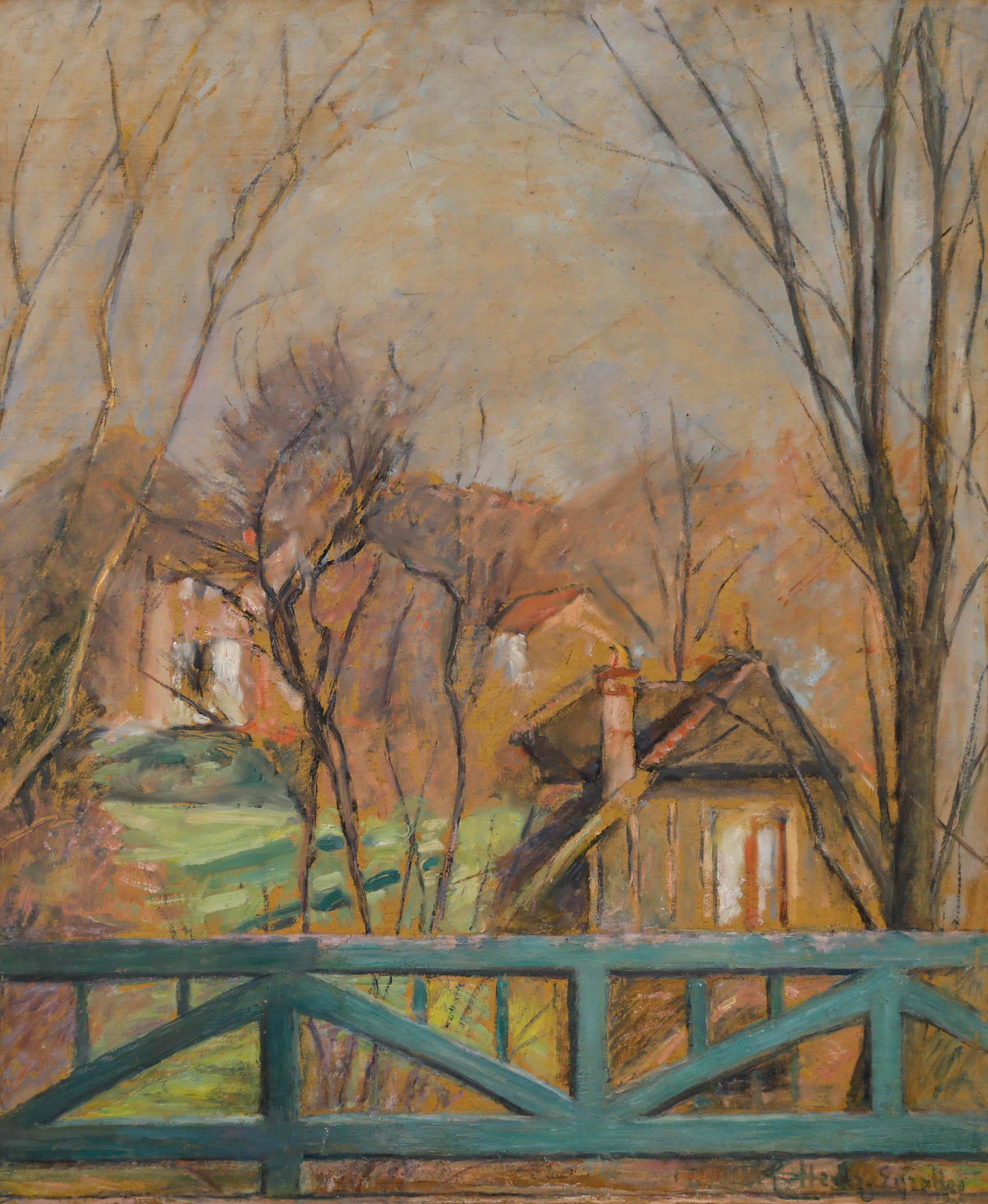 Cecile Hertz-Eyrolles (1875-1974) -  Oil, View From The Blue Bridge - Painting by Unknown