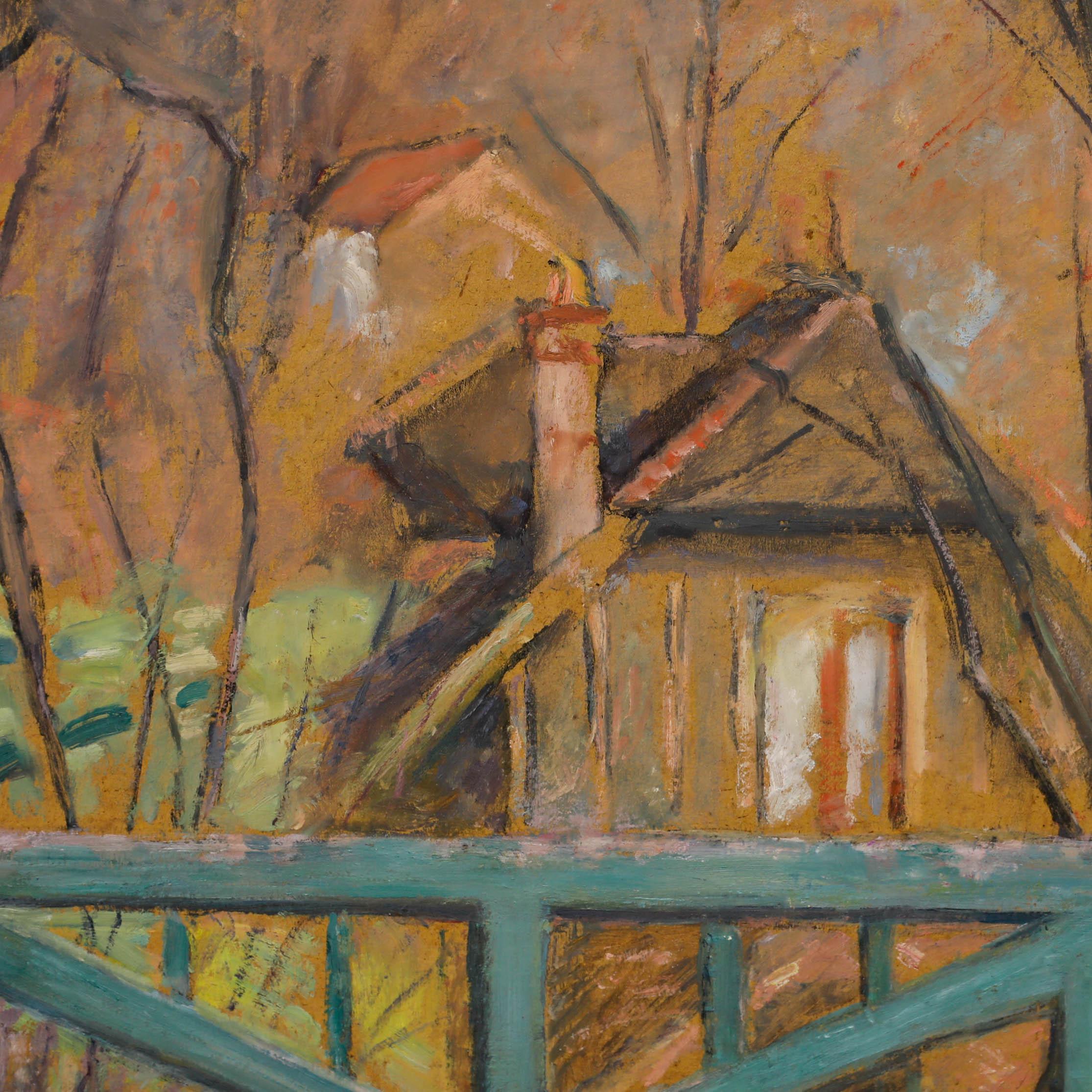 Cecile Hertz-Eyrolles (1875-1974) -  Oil, View From The Blue Bridge For Sale 1