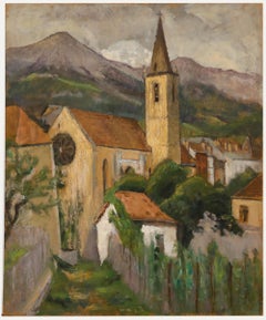 Cecile Hertz-Eyrolles (1875-1974) - Öl, Dorf in den Bergen