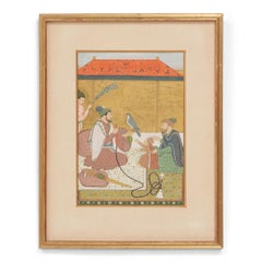 Chamba School Miniature Painting of Rāj Singh with Hawk