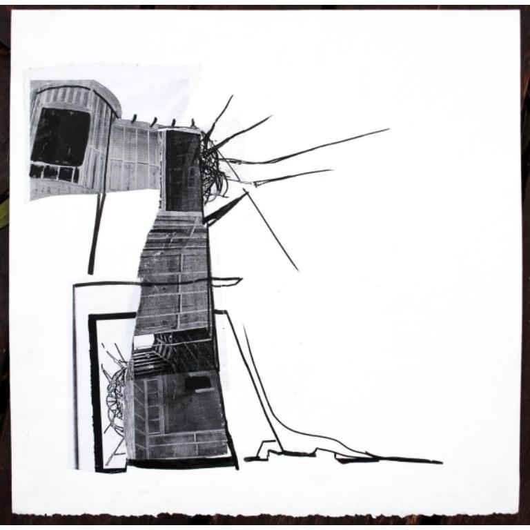 Abstract Painting di Unknown - Camera Serie VII Disegno in tecnica mista Collage e inchiostro su carta di stracci, 2003