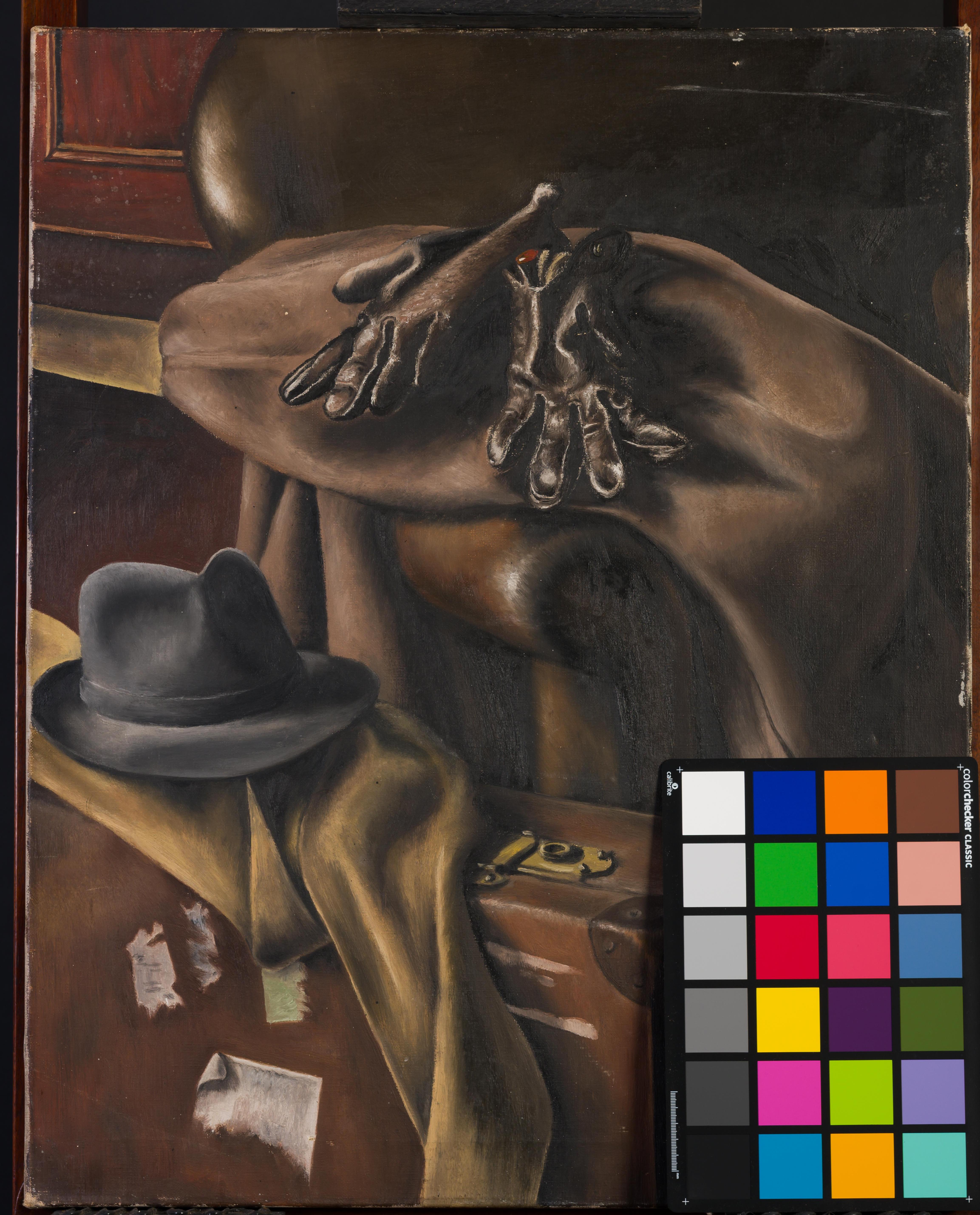 Chandleresque Pastiche , signed and dated - Black Still-Life Painting by Unknown