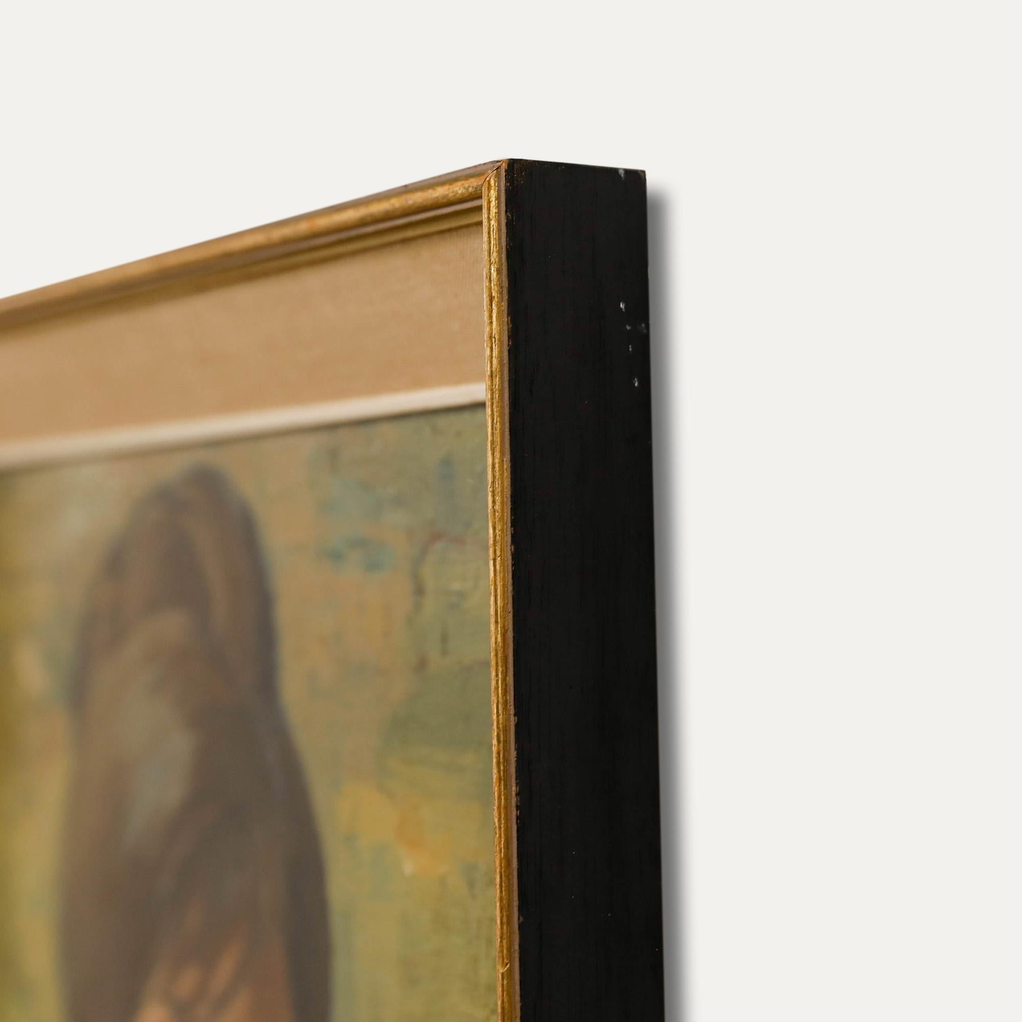 Chard - Olio della metà del XX secolo incorniciato, ritratto di Joan Francies 1