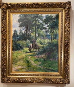 “Chariot Attele Dans La Futaie”.  Henri Luyten
