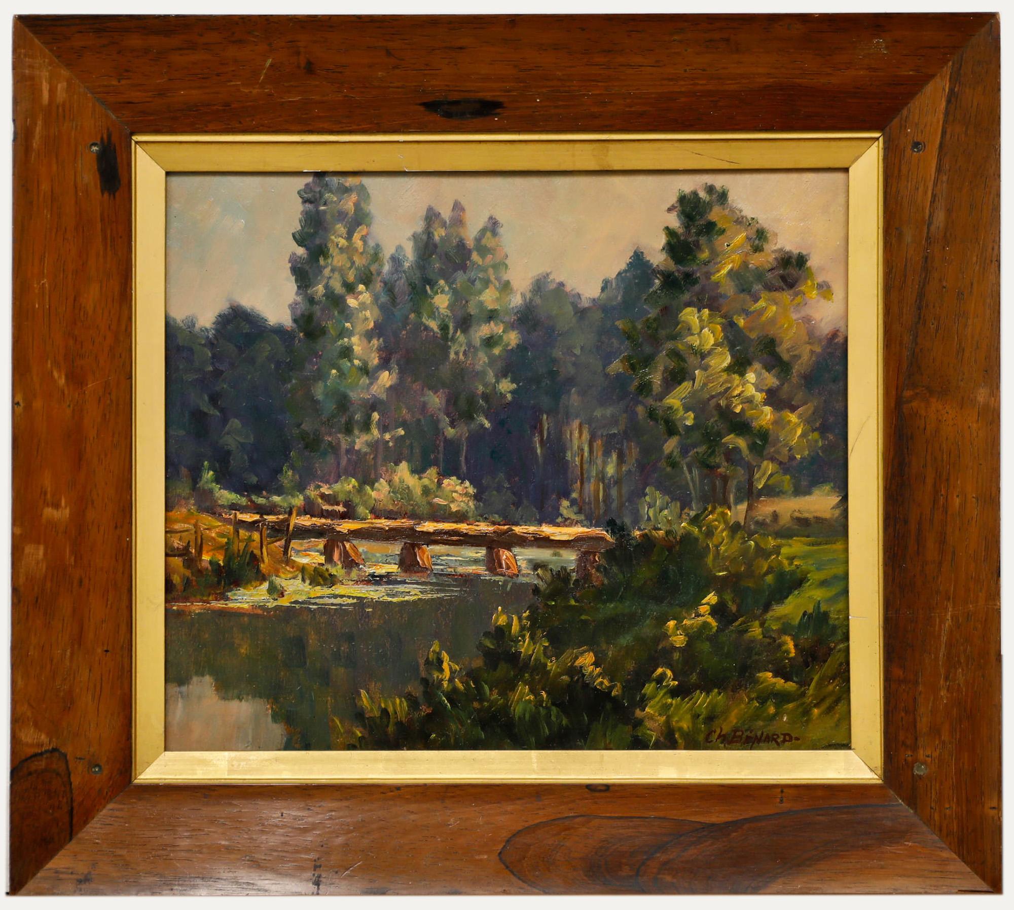 Charles Binard – Ölgemälde, Waldlandschaft, Mitte des 20. Jahrhunderts