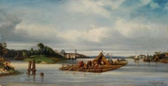 Charles Bouchez - 1840 Oil, The Timber Raft