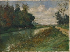 Charles Bougard (1865-1926) - 1917 Oil, Path by the River