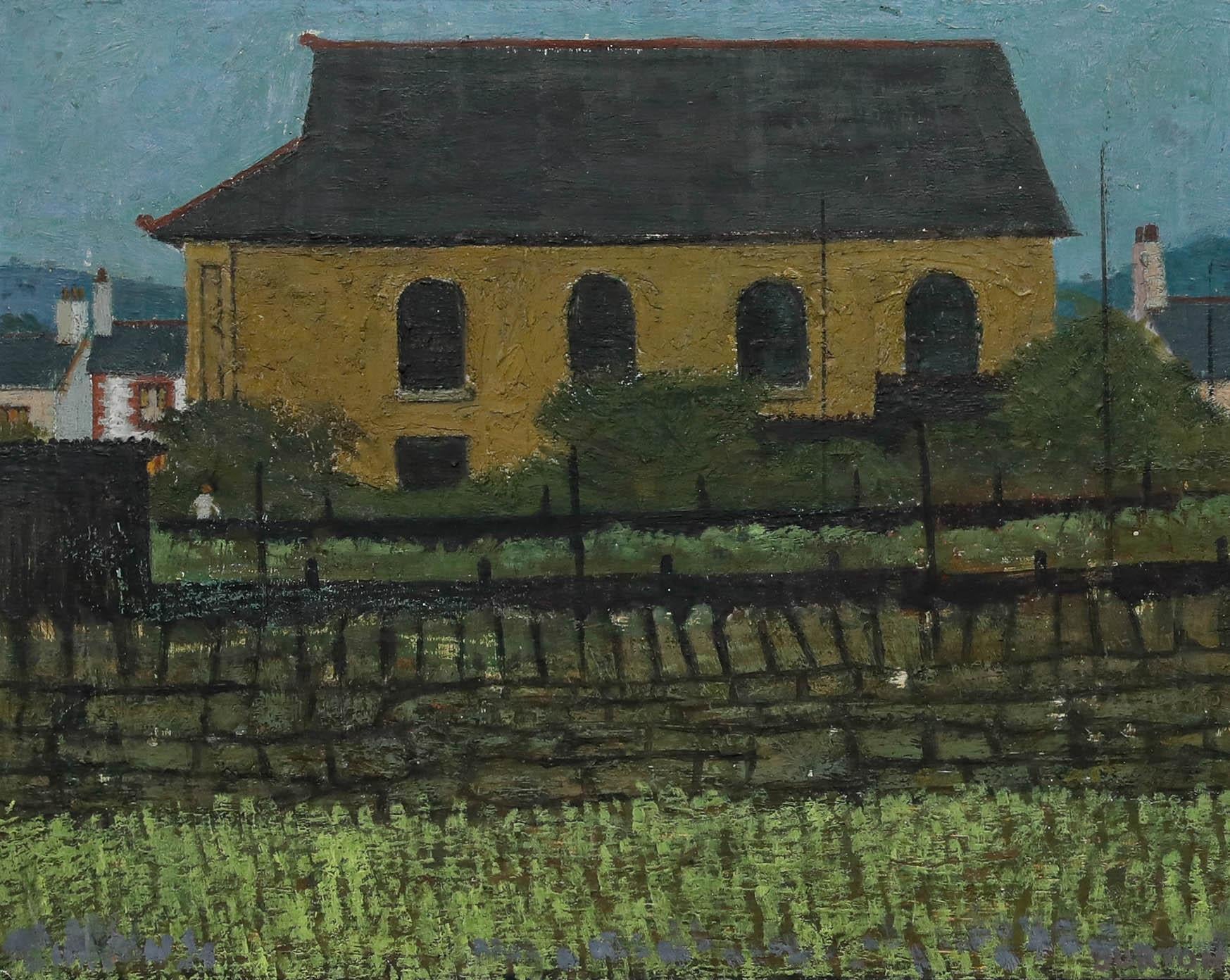 Charles Burton (geb. 1929) - Gerahmtes Öl aus der Mitte des 20. Jahrhunderts, Walisische Kapelle – Painting von Unknown