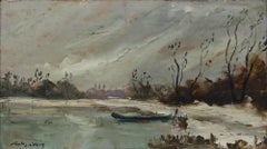 Charles Cuzin (1907-1975) - Mid 20th Century Oil, Frozen Lake Scene