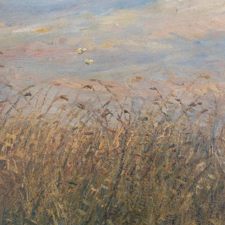 Charles Dony - 1947 Óleo, Campo de trigo con flores 1