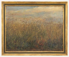 Charles Dony - 1947 Oil, Wheat Field with Flowers