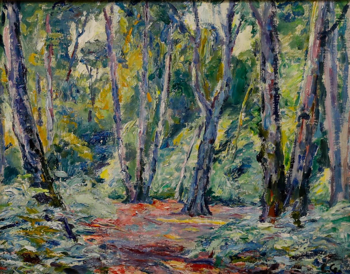 Charles Genge (1874-1958) – Ölgemälde, Im Wald, Mitte des 20. Jahrhunderts – Painting von Unknown