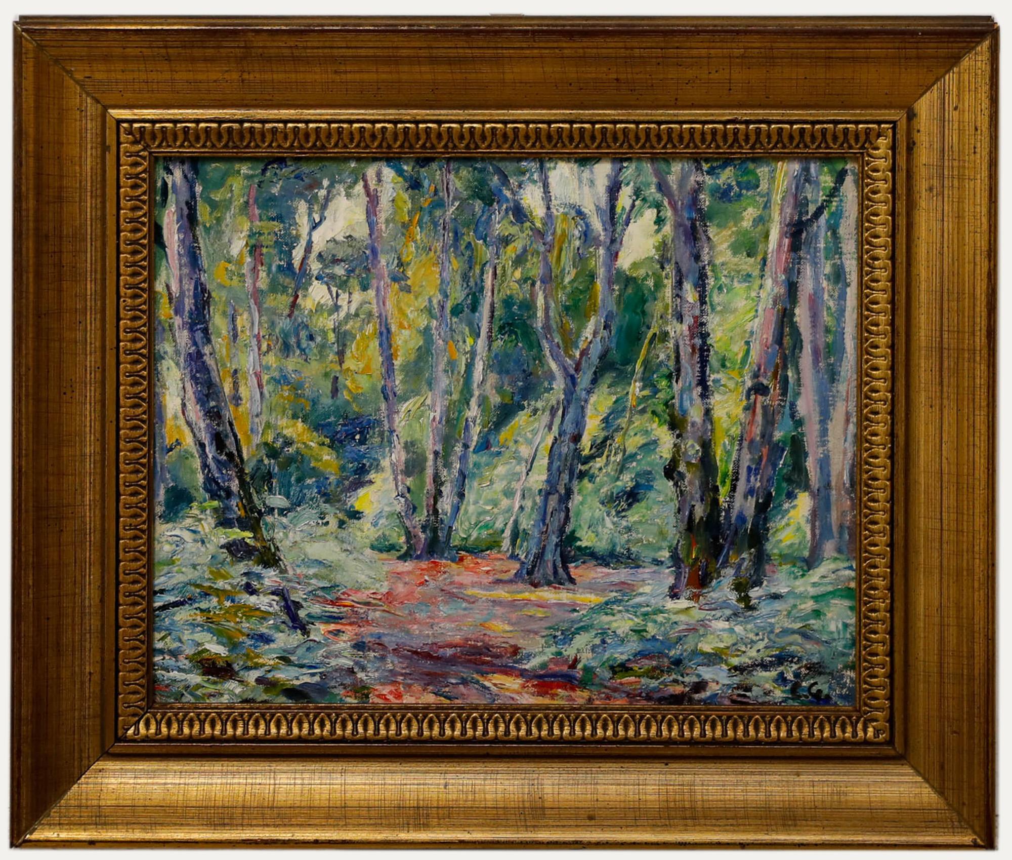 Charles Genge (1874-1958) – Ölgemälde, Im Wald, Mitte des 20. Jahrhunderts