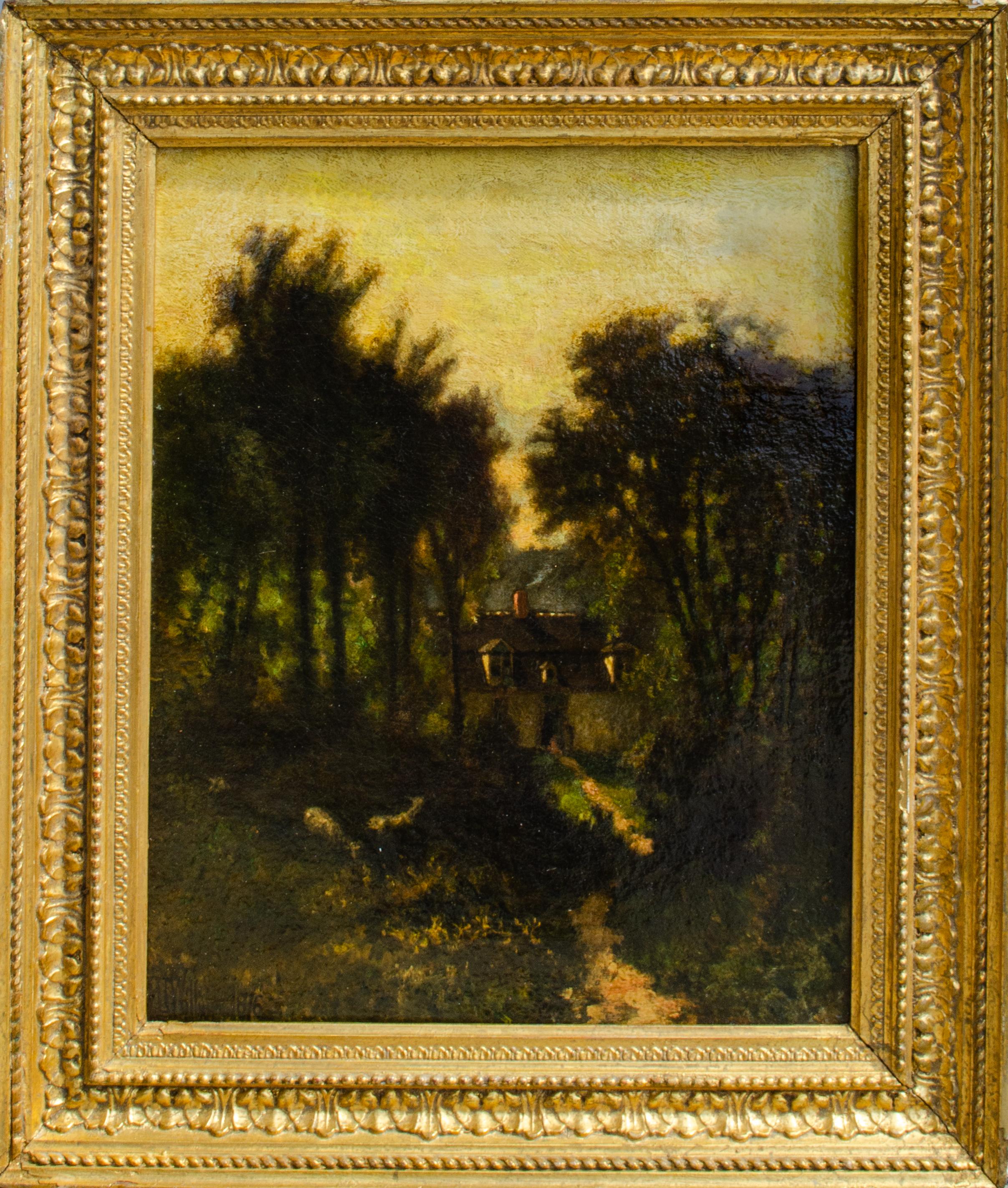 Charles Henry Miller Tonalist Countryside landscape Painting 1876