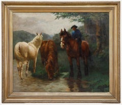 Charles K. O'Kennedy  - Olio dei primi del Novecento, Cavalli in riva al mare