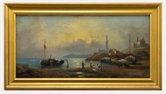 Charles Kuwasseg (1833-1904) - 19th Century Oil, Gathering the Day's Catch