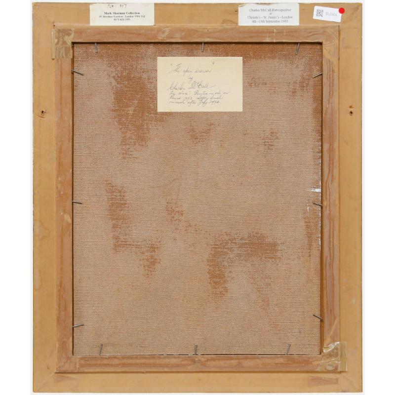 Charles McCall (1907-1989) - 1973 Öl, Die offene Schublade (Grau), Portrait Painting, von Unknown