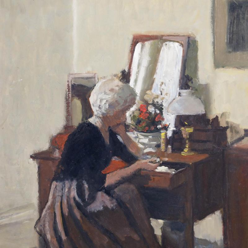 Charles McCall (1907-1989) - 1973 Öl, Die offene Schublade im Angebot 1