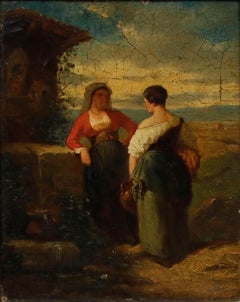 Charles Michel Guilbert D'Anelle (1820-1889) - Oil, Collecting Water