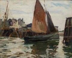 Charles Napier Hemy (1841-1917) - Early 20th Century Oil, Mousehole Harbour