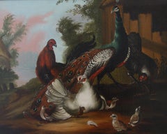 Charles Steuart (active 1762-1790) Peacock and Ornamental Fowl in a Landscape