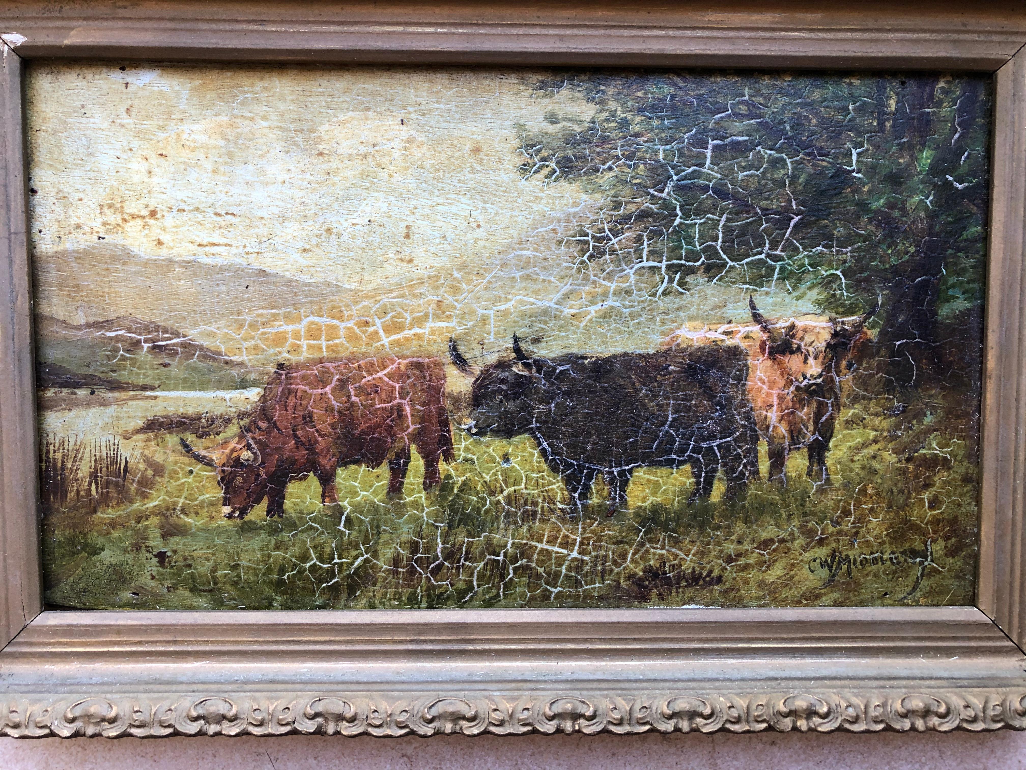 Unknown Animal Painting - Charles William Middeton Highland Cattle