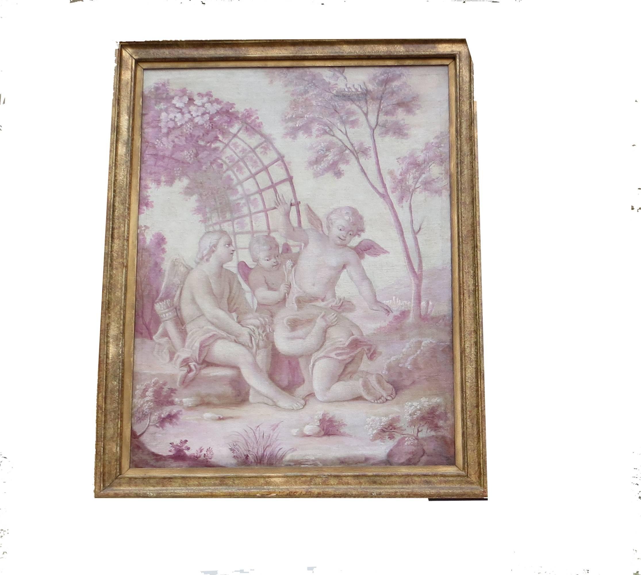 Cherubs Playing in a Park Grisaille