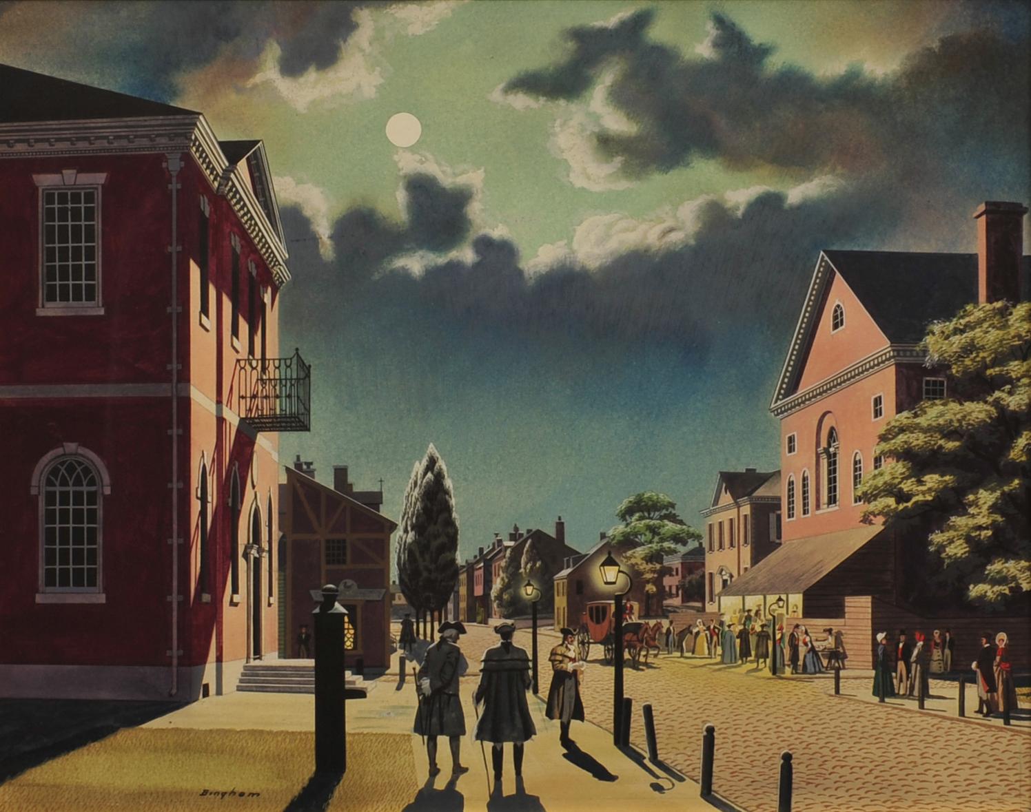 Chestnut Street's New Theatre - Painting by Unknown