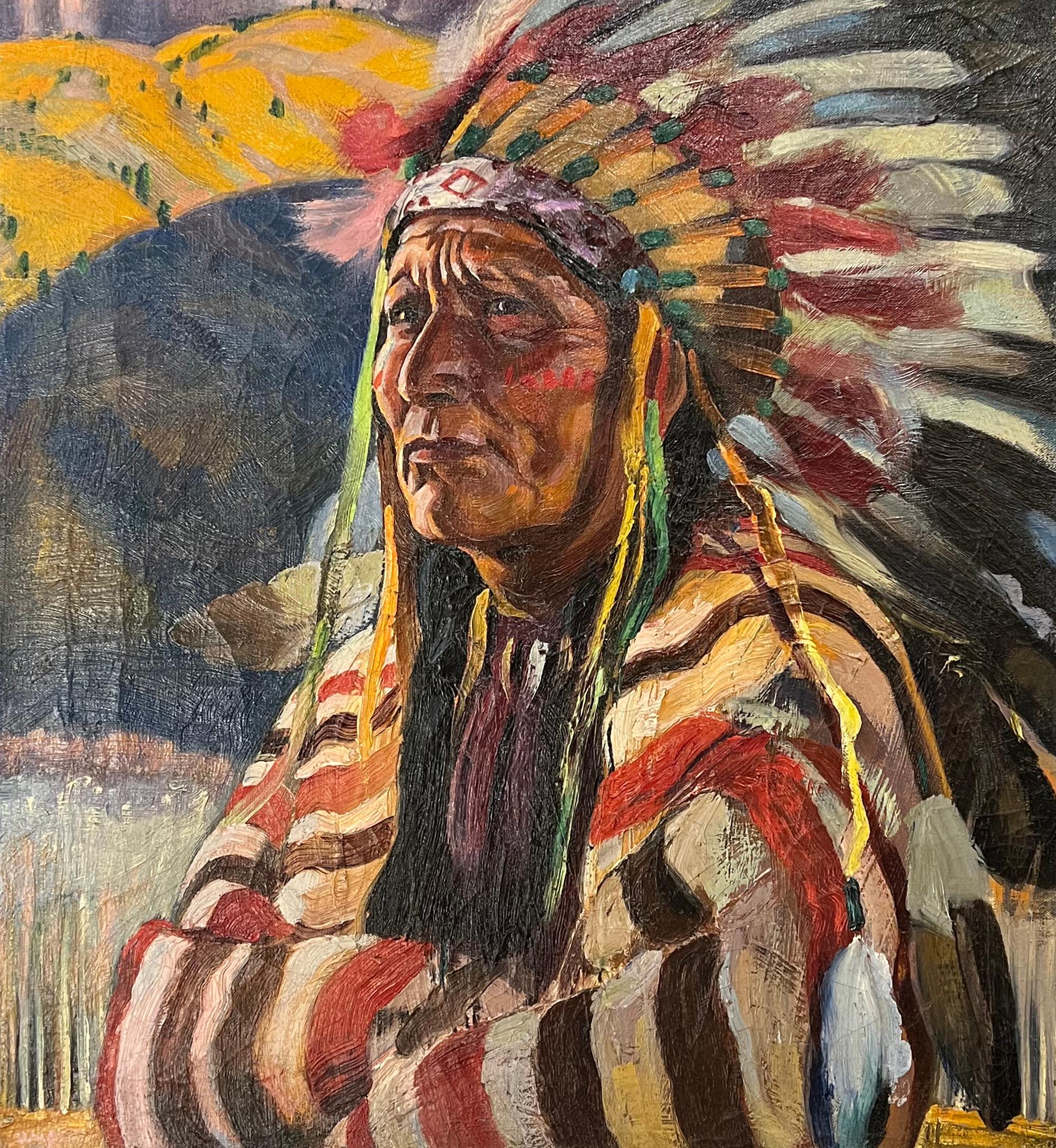 Häuptling Gewitterwolke (Realismus), Painting, von Unknown