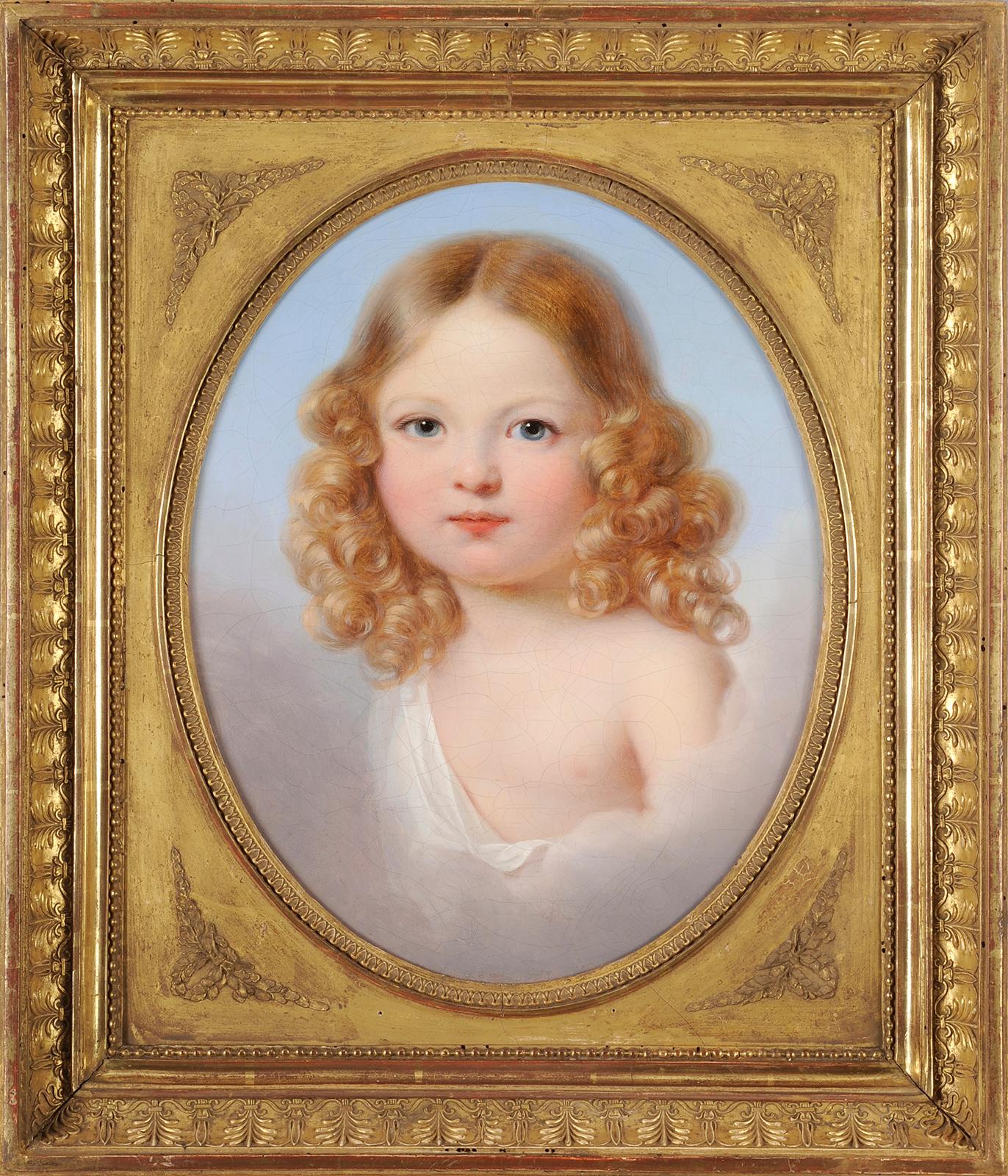 Child portrait in clouds