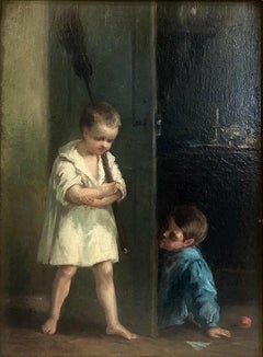 Children at Play in a 19th-century Northern European Painting