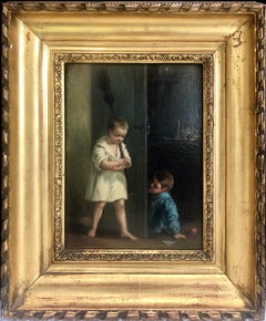 Children at Play in a 19th-century Northern European Painting