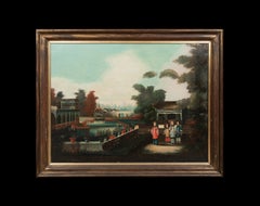 Children In A Garden Landscape, 19th Century  Qing Dynasty Chinese School